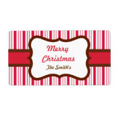 Étiquettes de Noël à la menthe poivrée personnalis (Devant)