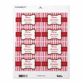 Étiquettes de Noël à la menthe poivrée personnalis (Feuille entière)