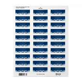 Étiquettes de Noël bleu marine (Feuille entière)