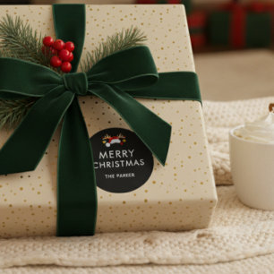 Étiquettes de Noël de couleur personnalisée minima