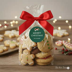 Étiquettes de Noël de couleur personnalisée minima