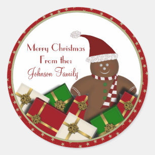 Étiquettes de Noël de Gingerbread Man
