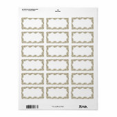 Étiquettes de Noël de l'ornement d'or (Feuille entière)