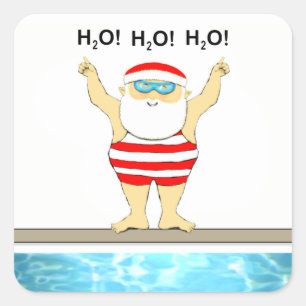 Étiquettes de Noël de natation