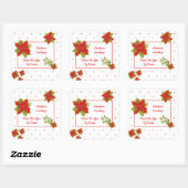 Étiquettes de Noël de Poinsettia (Feuille)