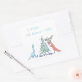 Étiquettes de Noël de vacances de dinosaure (Enveloppe)