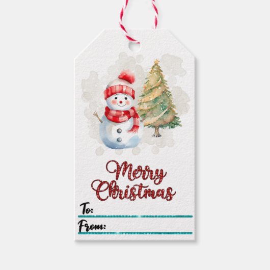 Étiquettes de Noël des neiges et des arbres (Devant)