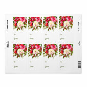 Étiquettes de Noël Florales (Feuille entière)
