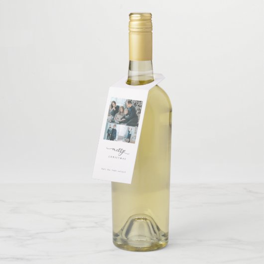 Étiquettes de Noël photo Modern Minimal Script 3 (Incliné)