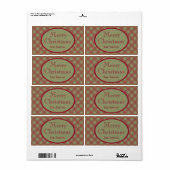 Étiquettes de Noël rustique personnalisés (Feuille entière)