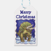 Étiquettes de Noël Triceratops (Devant)