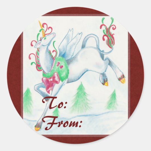 Étiquettes de Noël Unicorne (Devant)