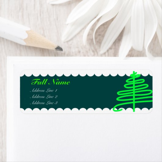 Étiquettes de Noël vert fluorescent (En situation)