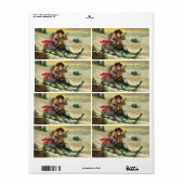 Étiquettes de Noël victorien (Feuille entière)