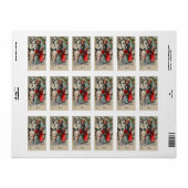 Étiquettes de Noël vintage Snowman (Feuille entière)