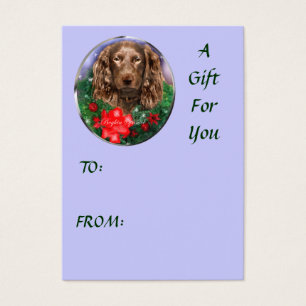 Étiquettes de nom de cadeau de Noël Boykin Spaniel