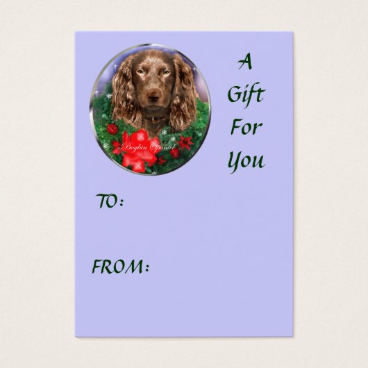 Étiquettes de nom de cadeau de Noël Boykin Spaniel (Devant)