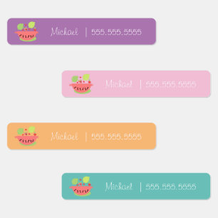 Étiquettes de nom de classe d'école de fruit de pa
