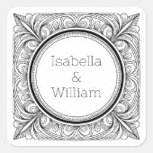 Étiquettes de nom de couple inspirées de l'Art nou (Devant)