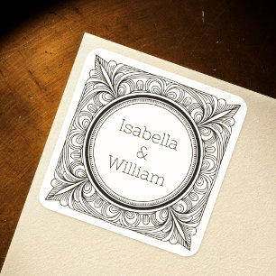 Étiquettes de nom de couple inspirées de l'Art nou
