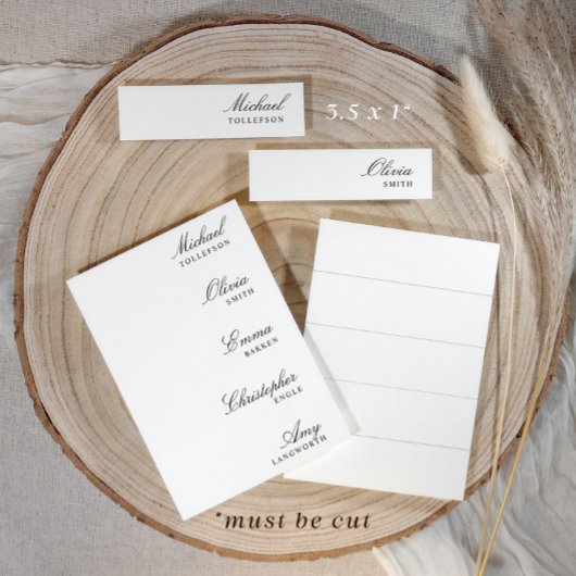 Étiquettes de nom de mariage pour menus Cartes de