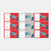 Étiquettes de nom de Noël de l'ours polaire (Feuille)