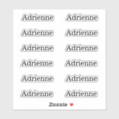 Étiquettes de nom de série simple ensemble de 12 a (Feuille)