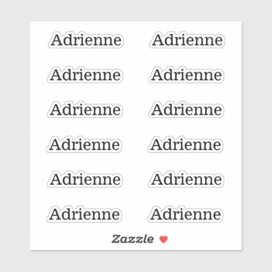 Étiquettes de nom de série simple ensemble de 12 a (Feuille)