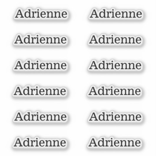 Étiquettes de nom de série simple ensemble de 12 a (Devant)