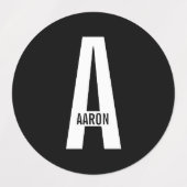 Étiquettes de nom et monogramme personnalisées mod (Design 2)