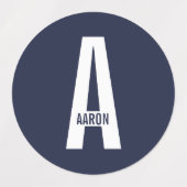 Étiquettes de nom et monogramme personnalisées mod (Design 2)