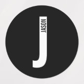 Étiquettes de nom et monogramme personnalisés mode (Design 2)