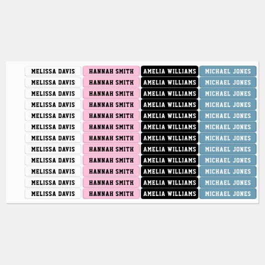 Étiquettes de nom étanche pour enfants simples (Feuille)