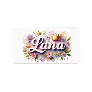 Étiquettes de nom florales Princesse – Autocollant