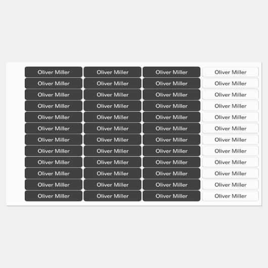 Étiquettes de nom gris pour la garderie du camp sc (Feuille)
