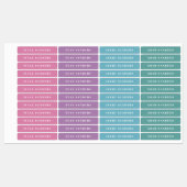 Étiquettes de nom imperméables pour filles à typog (Feuille)