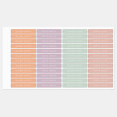 Étiquettes de nom Pastel Muet (Feuille)