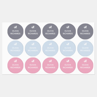 Étiquettes de nom pour enfants Licorne rose Étique