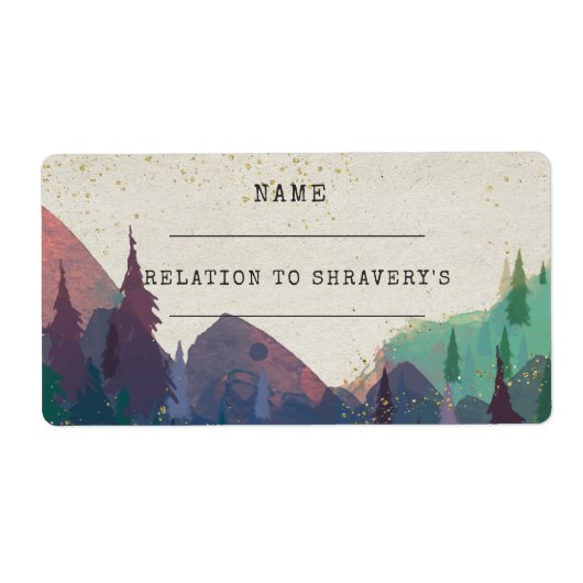 Étiquettes de nom pour invités de mariage élégant (Devant)