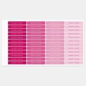 Étiquettes de nom rose (Feuille)