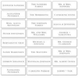 Étiquettes de noms d'invités de mariage modernes