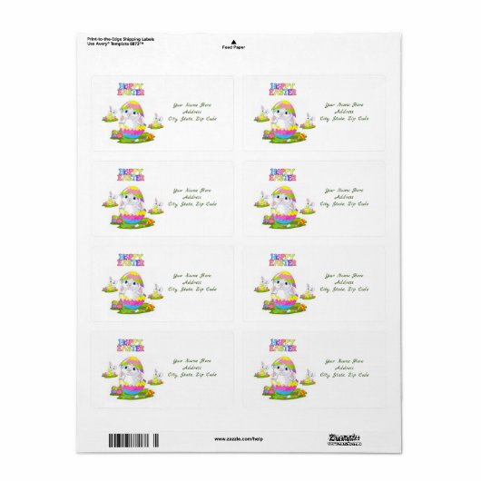 Étiquettes de Pâques (Feuille entière)