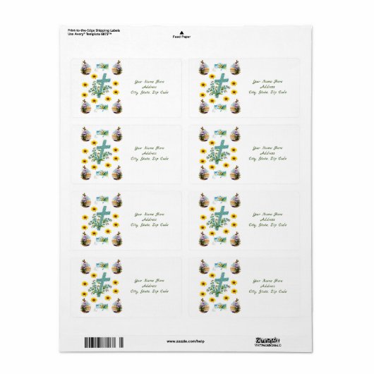 Étiquettes de Pâques (Feuille entière)