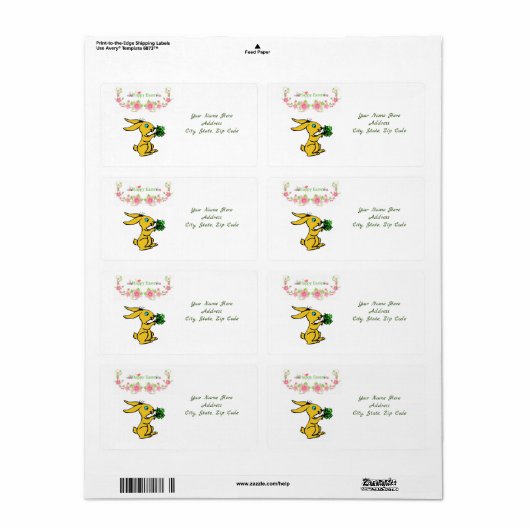 Étiquettes de Pâques (Feuille entière)