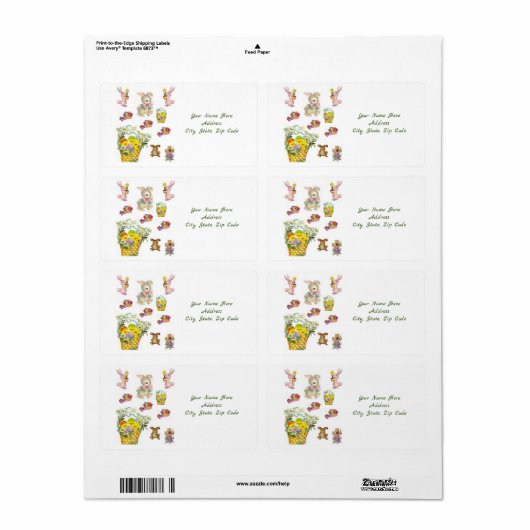 Étiquettes de Pâques (Feuille entière)