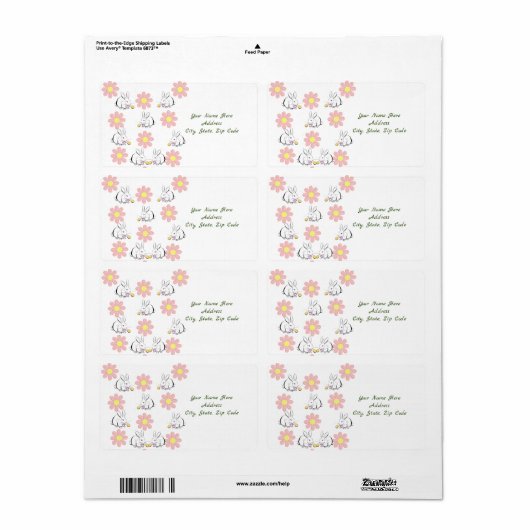 Étiquettes de Pâques (Feuille entière)