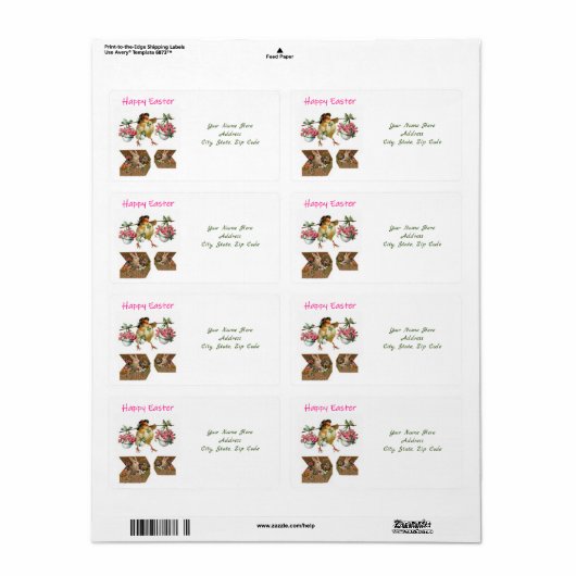 Étiquettes de Pâques (Feuille entière)