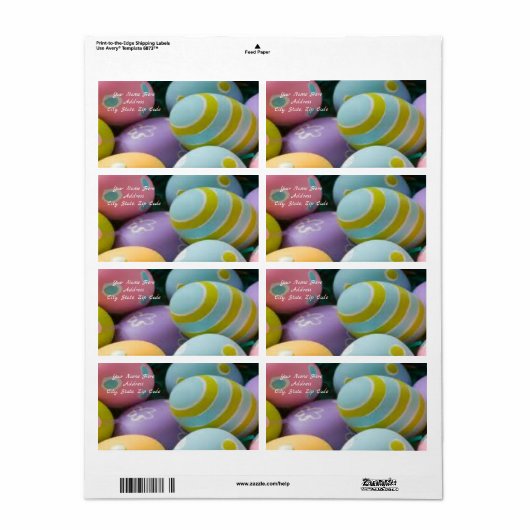 Étiquettes de Pâques (Feuille entière)