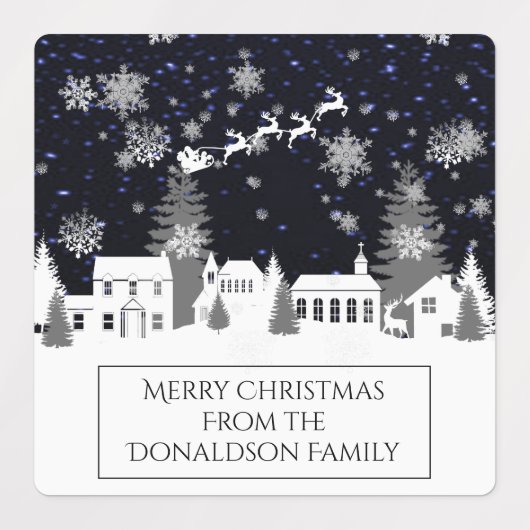 Étiquettes de pâtisserie du village de Noël (Design 1)