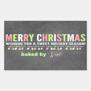 Étiquettes de pâtisseries de tableau de Noël